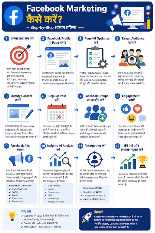 Facebook Marketing Kaise Kare 2026 Guide, Facebook Ads Strategy, Social Media Marketing Tips Hindi