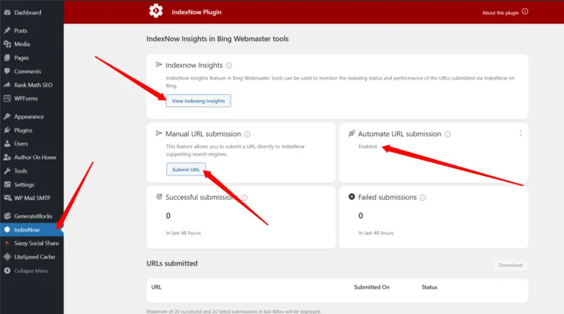 index now install or submitt url instent indexing mathed 
