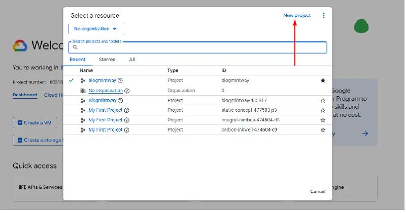 Google Cloud Console setup for Rank Math Instant Indexing API in WordPress
