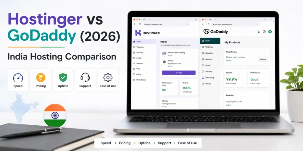 Hostinger vs GoDaddy hosting comparison in India 2026